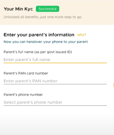 enter parents details